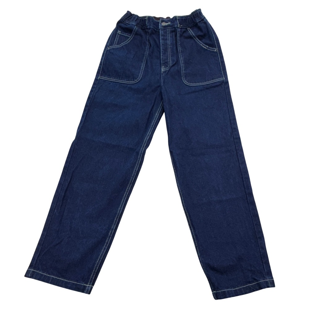 RVCA‎ High Rise Button Fly Wide Leg Cropped Jeans Women S Dark Wash